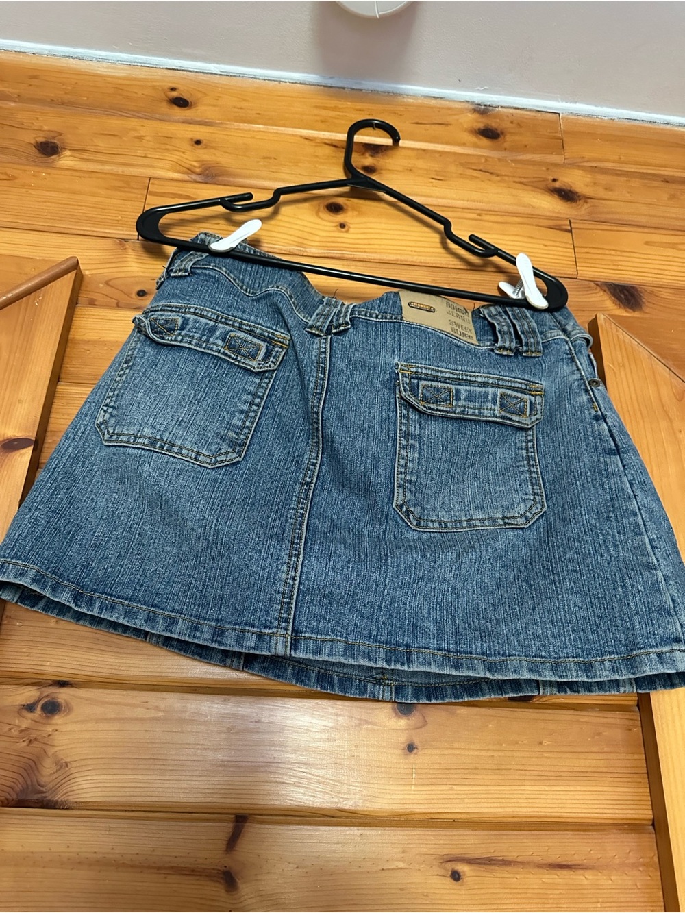 BONGO Blue Paneled Denim Mini Skirt with Buckle Belt - Picture 2 of 6